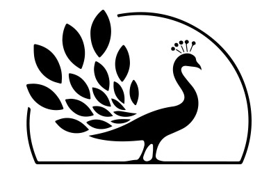 Ein Logo mit einer Pfauensilhouette