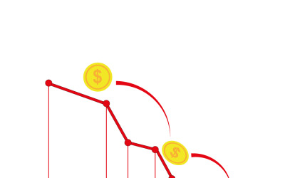 Crisis. Graphs and charts templates. Business infographics.