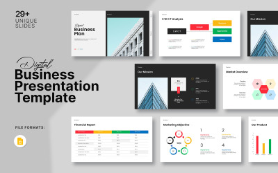 Шаблон слайда Google Gigital Business Plan