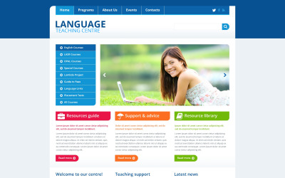 Modèle de site Web réactif pour les écoles de langues
