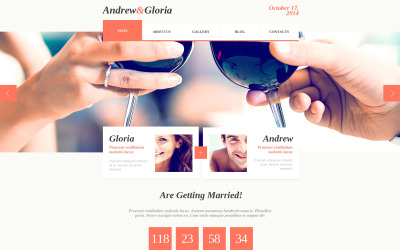 Modelo de site responsivo de álbum de casamento