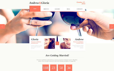 Plantilla Web Responsive para Sitio de Álbumes de bodas #45401