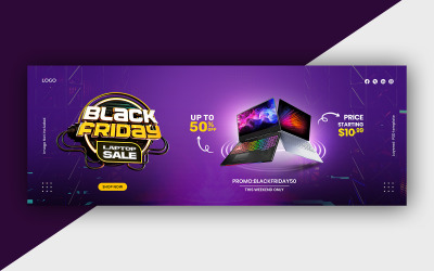 Black Friday Sale Social Media Banner Cover Mall