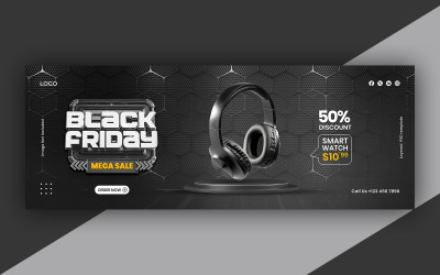 Black Friday Sale Social Media Banner Mall