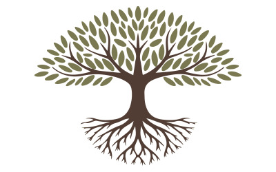 A illustration tree with deep roots