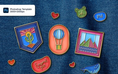 Enamel Pin - Photoshop Template
