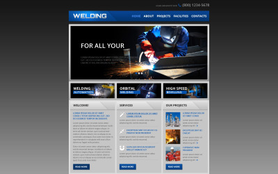Responsive Website Vorlage für Stahlwerk #45527