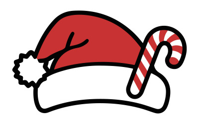 Eine Vektor-Illustration einer Weihnachtsmütze