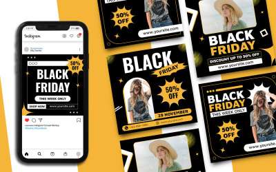 Szablon posta na Instagramie Black Friday 15