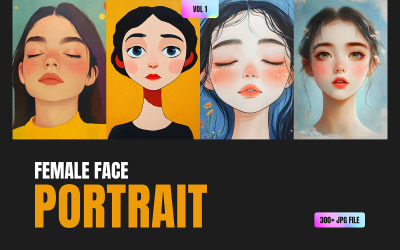 300+ AI Generated Female Face Portraits Vol 1