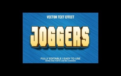 Joggers Fully Editable Vector 3D Text Effect