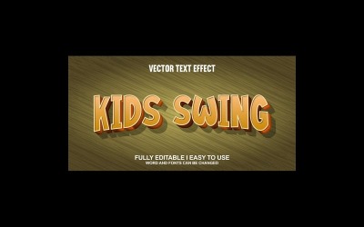 Kids Swing Teljesen szerkeszthető vektoros 3D szöveghatás