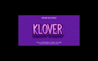Klover helt redigerbar vektor 3D-texteffekt