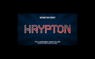 Krypton helt redigerbar vektor 3D-texteffekt