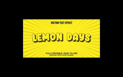 Lemondays helt redigerbar vektor 3D-texteffekt