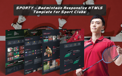 Sporty - Modelo HTML5 responsivo para badminton para clubes esportivos