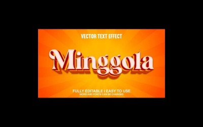 Effet de texte vectoriel 3D entièrement modifiable de Minggola