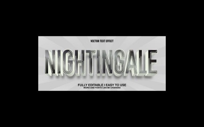 Effet de texte vectoriel 3D entièrement modifiable Nightingale
