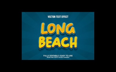 Effetto testo vettoriale 3D completamente modificabile di Long Beach