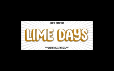 Lime Days helt redigerbar vektor 3D-texteffekt