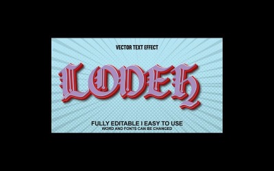 Lodeh Fully Editable Vector 3D Text Effect