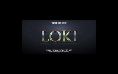 Loki helt redigerbar vektor 3D-texteffekt
