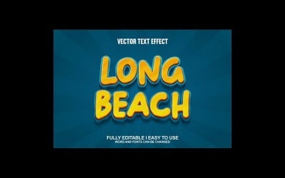 Long Beach Fully Editable Vector 3D Text Effect