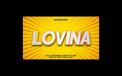 Lovina Fully Editable Vector 3D Text Effect
