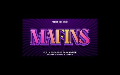 Mafins Fully Editable Vector 3D Text Effect