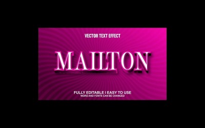 Mailton Fully Editable Vector 3D Text Effect