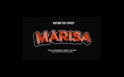 Marisa Fully Editable Vector 3D Text Effect