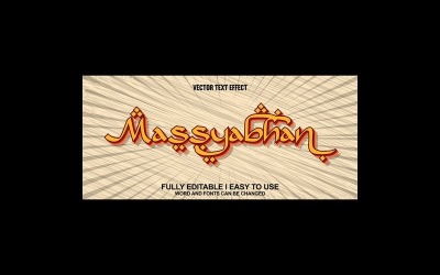 Massyabhan Fully Editable Vector 3D Text Effect