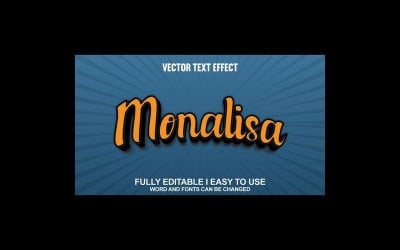 Monalisa Fully Editable Vector 3D Text Effect
