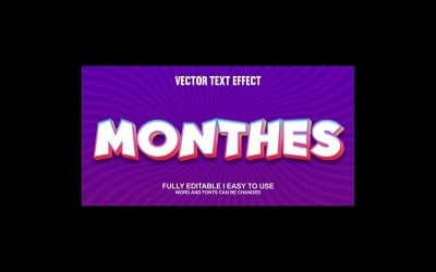 Monthes Fully Editable Vector 3D Text Effect