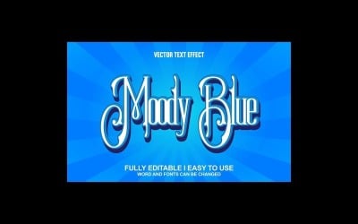 Moody Blue Fully Editable Vector 3D Text Effect