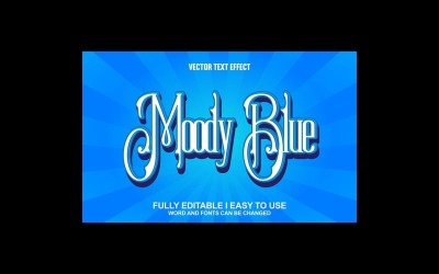 Moody Blue helt redigerbar vektor 3D-texteffekt