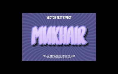 Mukhair Fully Editable Vector 3D Text Effect