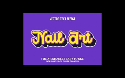Nail Art Effetto testo vettoriale 3D completamente modificabile