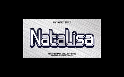 Natalisa W pełni edytowalny wektor 3D efekt tekstowy