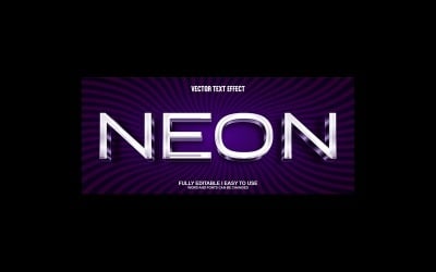 Neon Fully Editable Vector 3D Text Effect