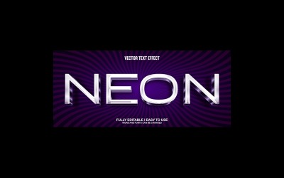 Neon helt redigerbar vektor 3D texteffekt