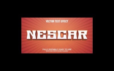 Nescar Fully Editable Vector 3D Text Effect