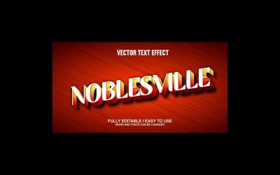 Noblesville Fully Editable Vector 3D Text Effect