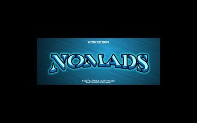 Nomads Fully Editable Vector 3D Text Effect