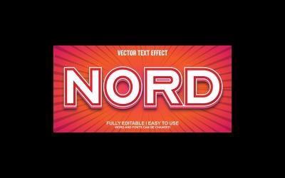 Nord helt redigerbar vektor 3D-texteffekt