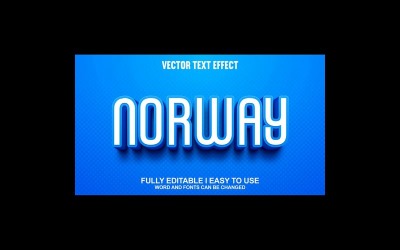 Norway Fully Editable Vector 3D Text Effect