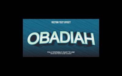 Obadiah Effetto testo vettoriale 3D completamente modificabile