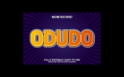 Odudo Tamamen Düzenlenebilir Vektör 3D Metin Efekti