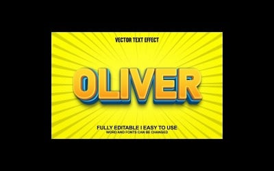 Oliver Fully Editable Vector 3D Text Effect