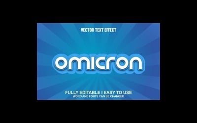 Omicron Fully Editable Vector 3D Text Effect